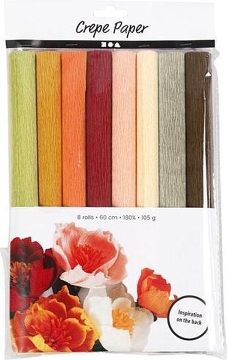 Color pastel de papel crep, 8 hojas