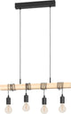 Eglo townshend hanglamp - e27 - 70 cm - zwart bruin - fsc hout