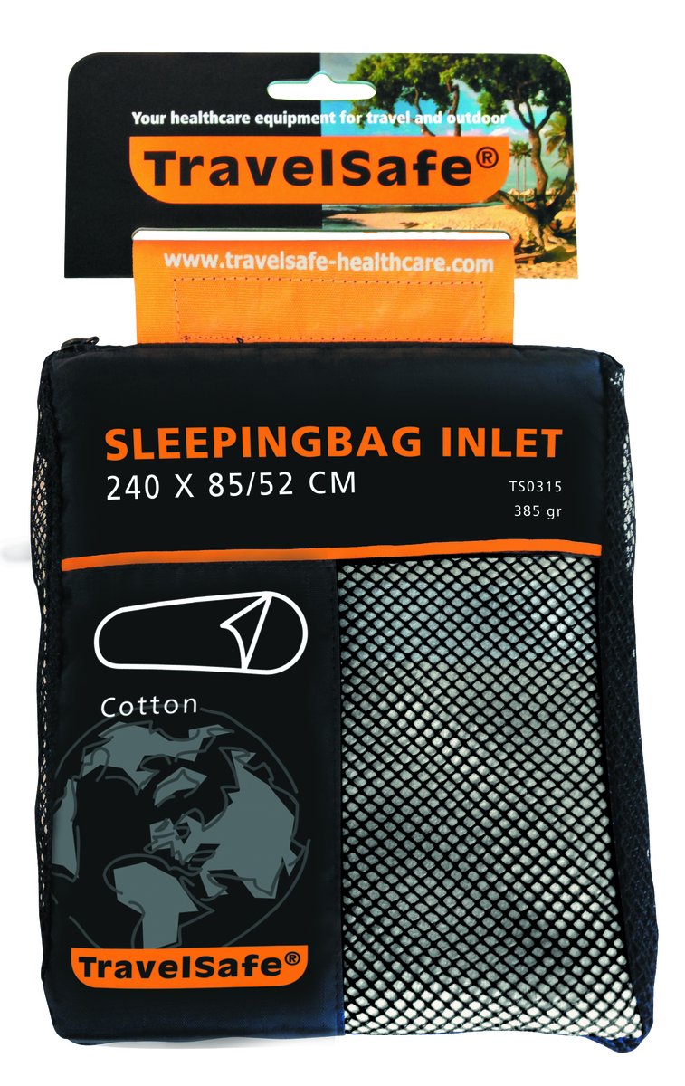 Travelsafe cotton inlet mummy slaapzak - wit
