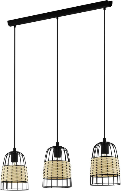 Eglo anwick hanglamp - e27 - 88 cm - zwart rotan