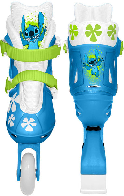 Stamp Disney stitch inline skates hard boot white blue size 30-33