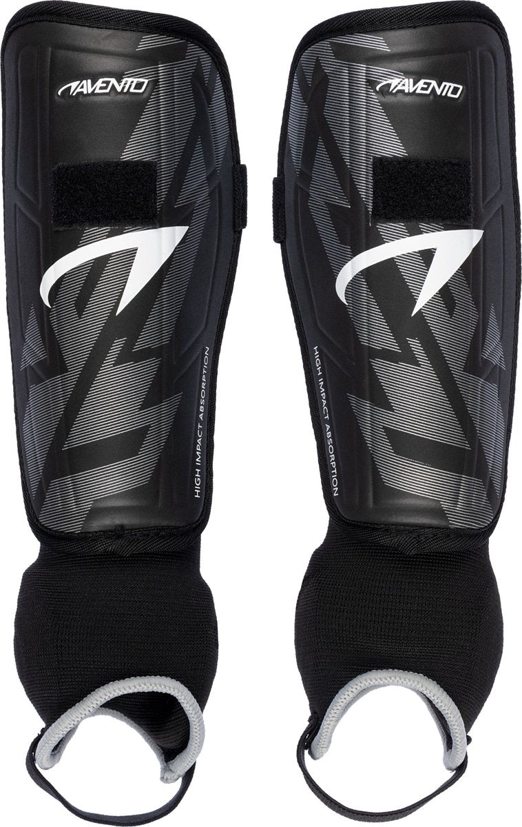 Avento scheenbeschermers - pro-style - zwart zilver - maat l