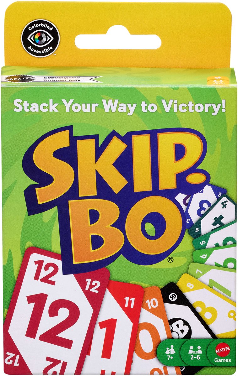 Mattel games skip-bo - juego de cartas - para 2-6 jugadores - exploración de estrategia