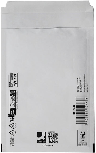 Buste imbottite Q-connect, bianche, 3-c, 170 x 225 mm, scatola da 100 pezzi