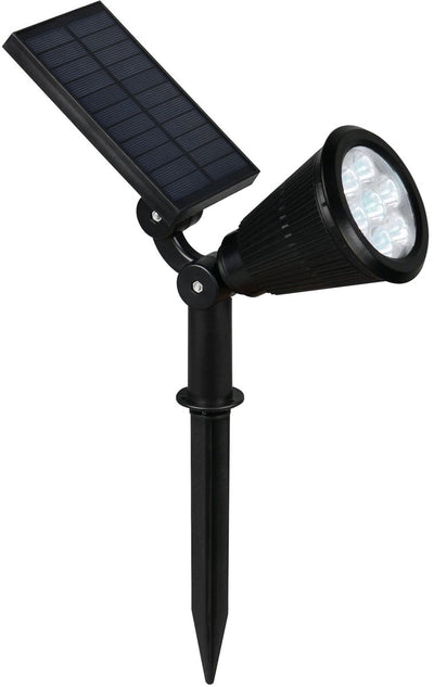 Rl live your light reality festival - spot - negro mate - incl. 1x SMD 1 W - Cambiador de color RGB - Sensor crepuscular - Recargable - Inalámbrico - Solar - Energía solar - Inclinable - Iluminación exterior - IP44