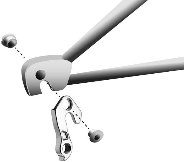 Union derailleur-bevestigingshaak dropout hg-258 incl. screws