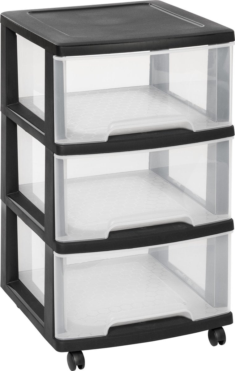 Sistema di cassetti Curver Essentials - 3x20 litri - 37,1x38,9x67 cm - nero