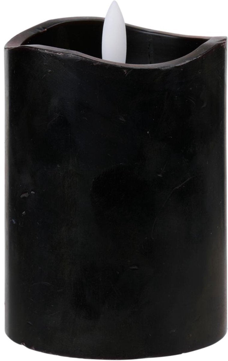 Candela led Arti casa - timer 6 ore - funzionamento a batteria - 7,5 x 10 cm - nera