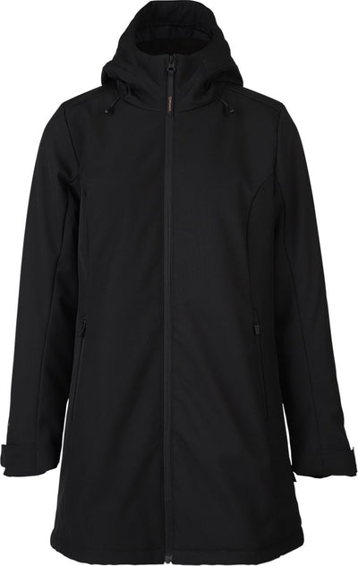 Brunotti melle dames long softshell jas - zwart - l