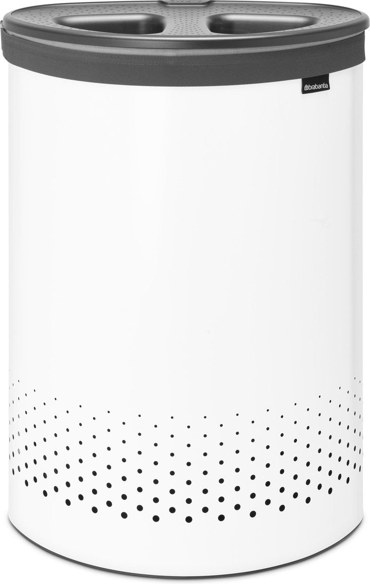 Brabantia wasmand - met deksel - 55 l - white kunststof deksel