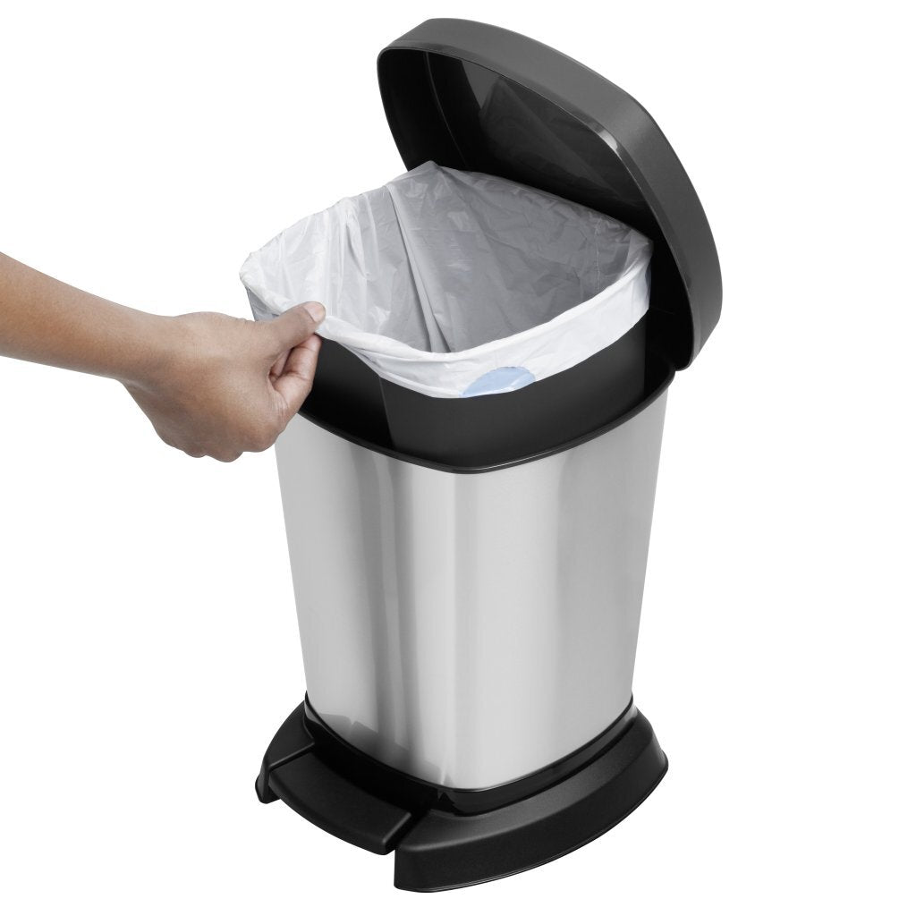 Rotho Rotho Paso Pedal Bin 6L Silver Metallic