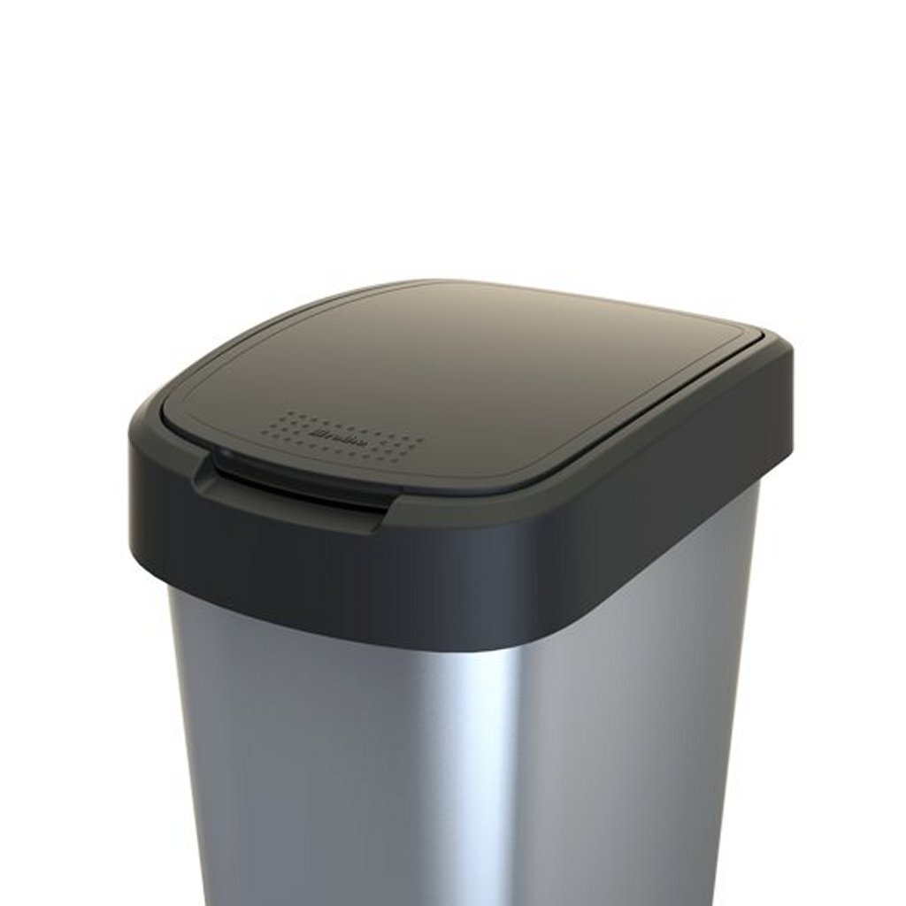 Rotho Rotho Twist Waste Bin 50l Silver Metallic