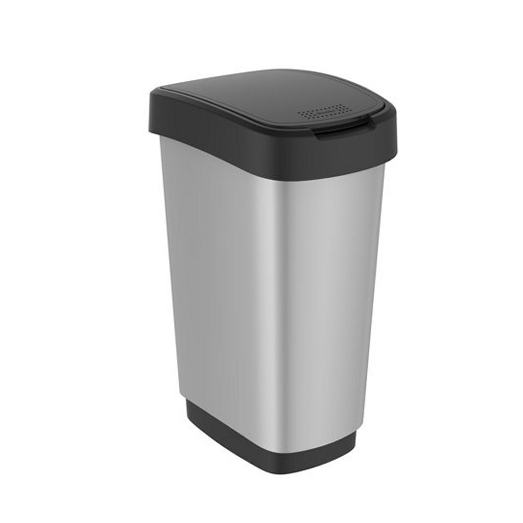 Rotho Rotho Twist Waste Bin 25L Silver Metallic