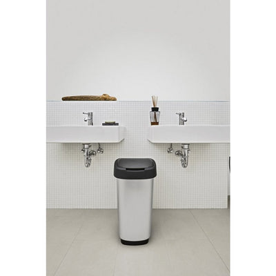 Rotho Rotho Twist Waste Bin 25L Silver Metallic