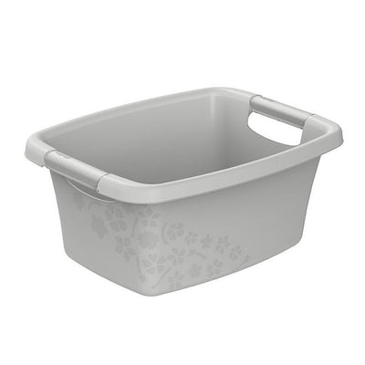 Cesto para la ropa Rotho flores 12l gris frío