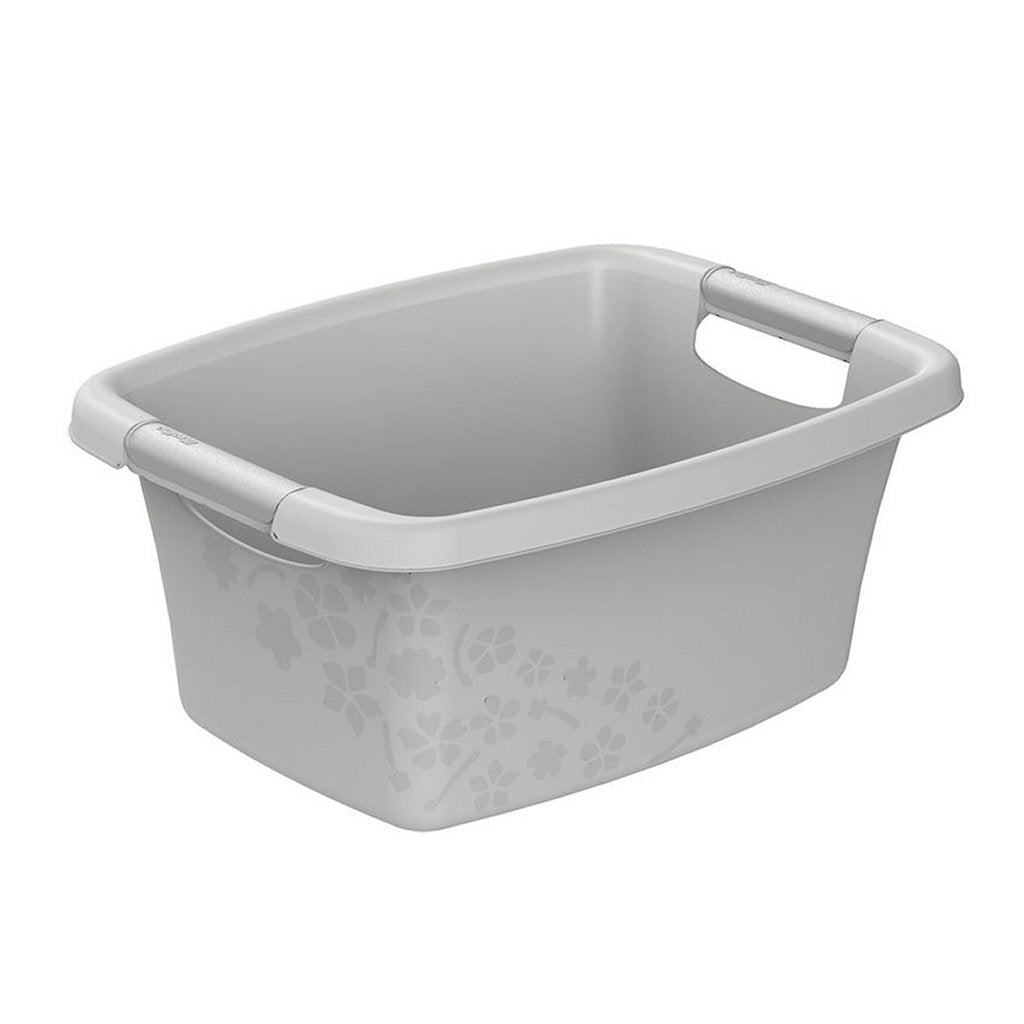 Cesto para la ropa Rotho flores 12l gris frío