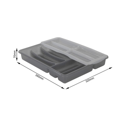Rotho Rotho Basic Cutlery Box 6 Compartimentos Variable Anthracite