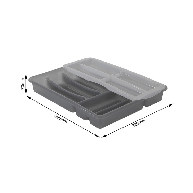 Rotho Rotho Basic Cullery Box 6 Compartments Variabile Antracite
