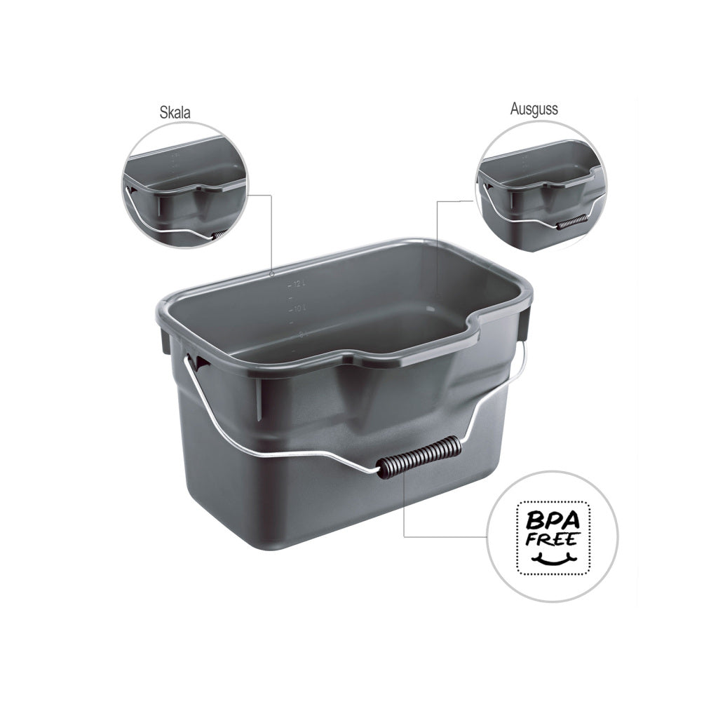 Rotho Rotho Basic Emmer Rectangular 12L antracita