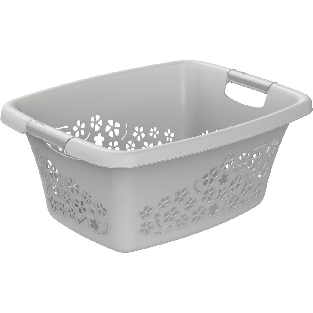 Cesto portabiancheria Rotho Flowers 25l grigio freddo