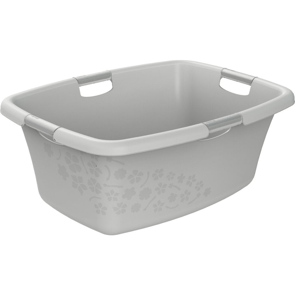 Cesto para la ropa Rotho flores 50l gris frío
