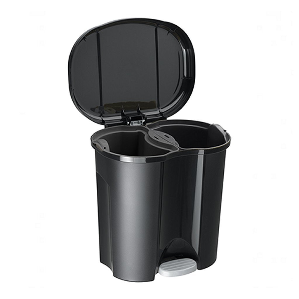 Rotho Rotho duo pedalata bin 2x10l nero