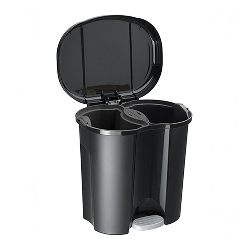 Rotho Rotho duo pedalata bin 2x10l nero