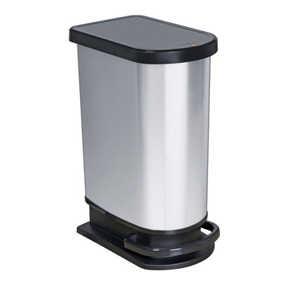 Rotho paso pedaalemmer 50l zilver metallic