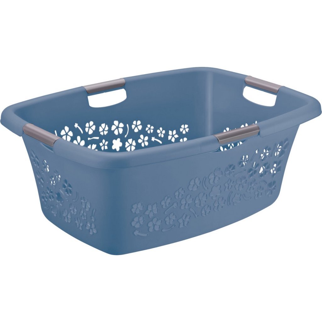 Cesto para la ropa Rotho flores 50l azul horizonte