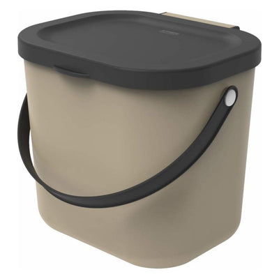 Rotho albula bio waste bin 23.5x20x20.8 cm 6l cappuccino