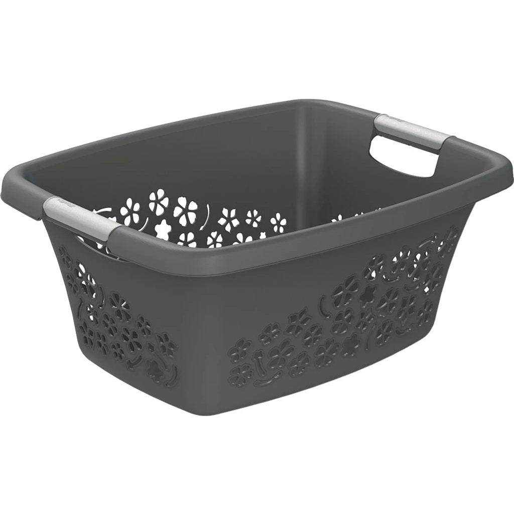 Cesto portabiancheria Rotho Flowers 25l antracite