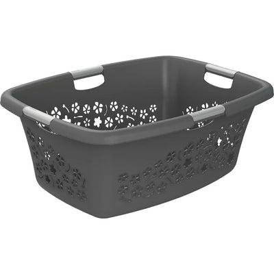 Cesto para la ropa Rotho flores 50l antracita