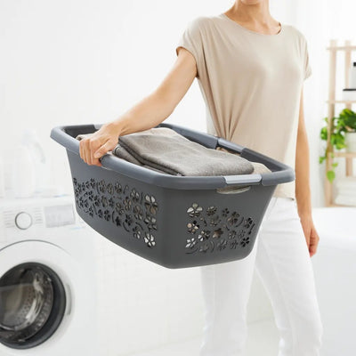 Cesto para la ropa Rotho flores 50l antracita