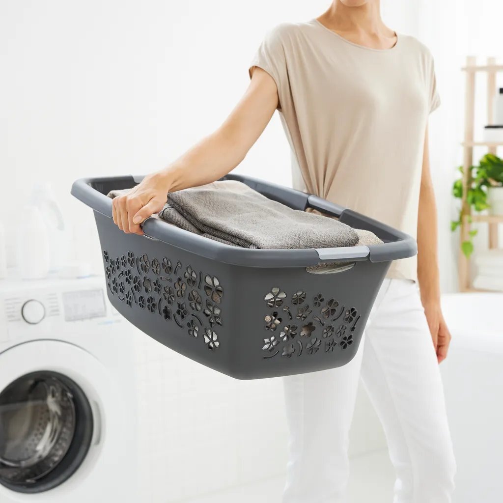 Rotho flowers wasmand 50l antraciet