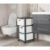 Cómoda Rotho de diseño country con ruedas 3x18l blanco