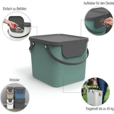 Separatore di rifiuti albula 40 l verde