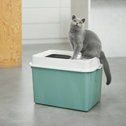 Rotho eco berty kattenbak met boveningang groen zand - afbeelding 2