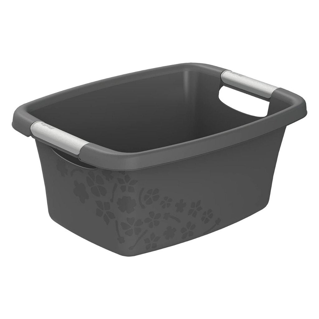 Cesto para la ropa Rotho flores 12l antracita