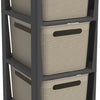 Rotho tower brisen design ladekast 3x16l met wielen cappuccino