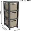 Rotho tower brisen design ladekast 3x16l met wielen cappuccino