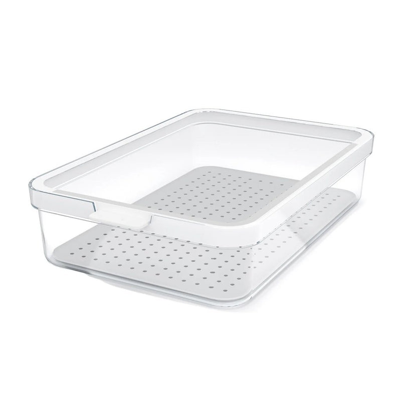 Rotho cauma koelkastorganizer 27x18.4x6.2 cm 2.6l wit transparant