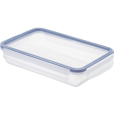 Contenedor para alimentos frescos 1 l plano con cierre clic azul | 2 piezas