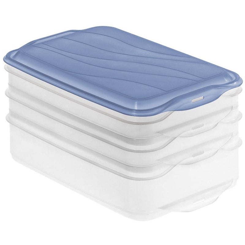 Rotho rondo caja para carne 2x0,75l 1x1,35l horizonte azul transparente