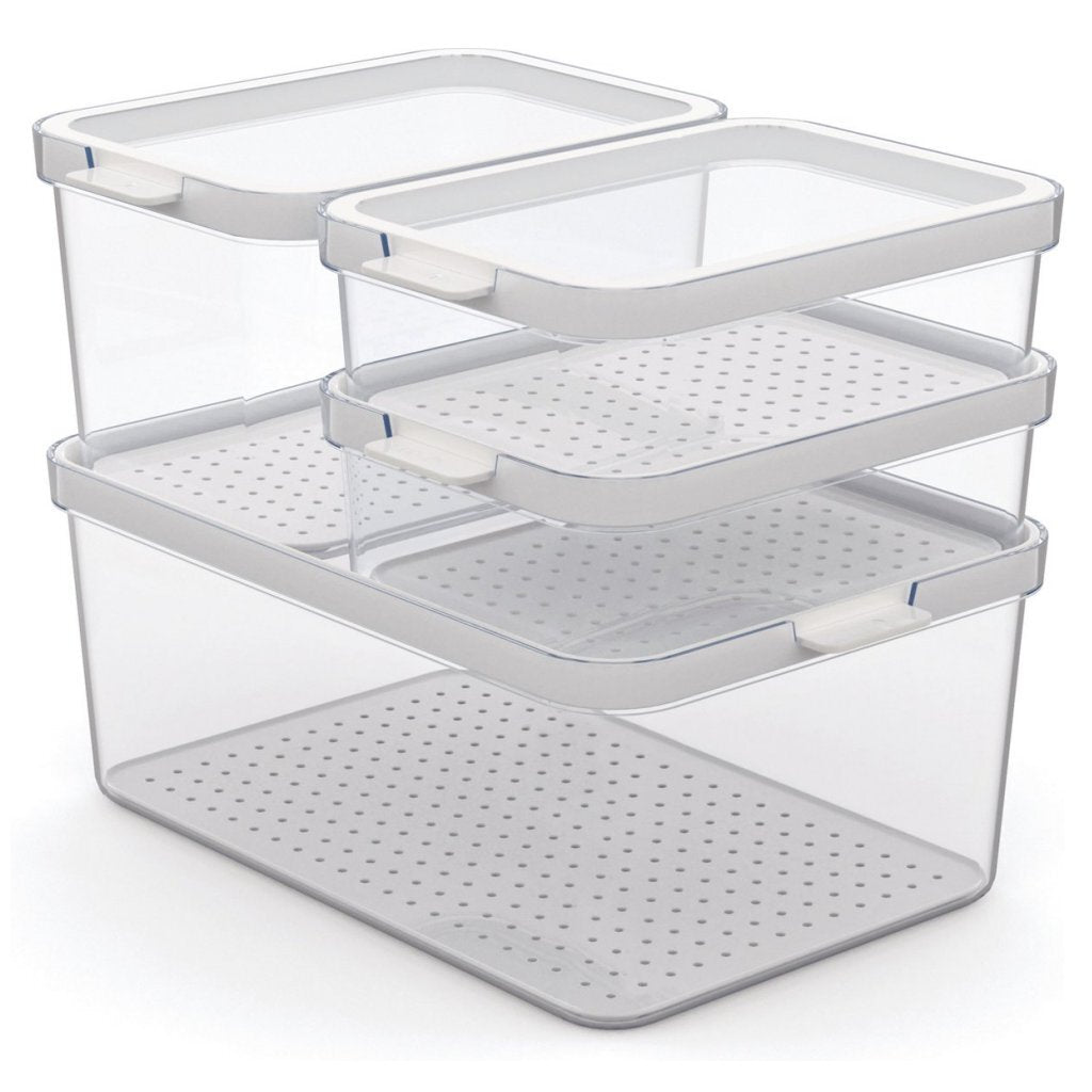 Rotho Rotho Cauma Set Fridge Organizer 4.65L + 2.15L + 2x 1.2L trasparente