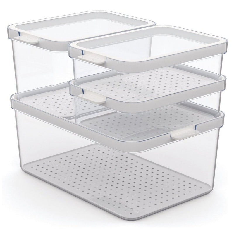 Rotho Rotho Cauma Set Fridge Organizer 4.65L + 2.15L + 2x 1.2L trasparente
