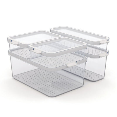 Rotho Rotho Cauma Set Fridge Organizer 4.65L + 2L + 1.15L + 2x 1.2L trasparente