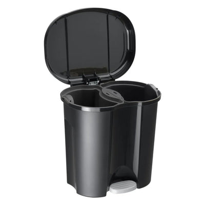 Rotho pila pedal bin waste separator 2x10l black