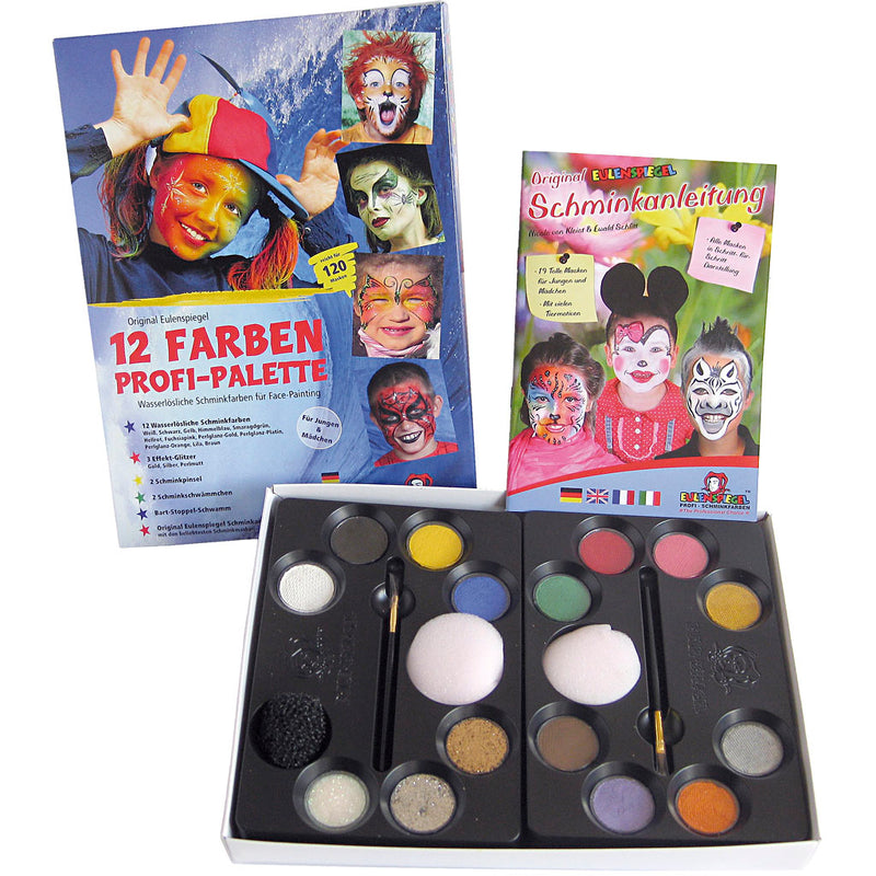 Eulenspiegel Schmink set con passo per passo, vari colori, 1 set