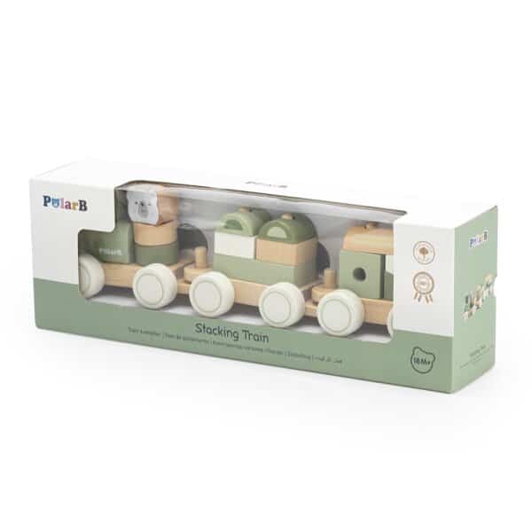 Tren apilable de madera Oku polar b con 2 vagones