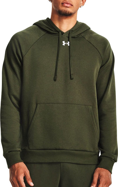 Under armour ua rival polar sudadera con capucha suéter deportivo para hombre - verde - blanco